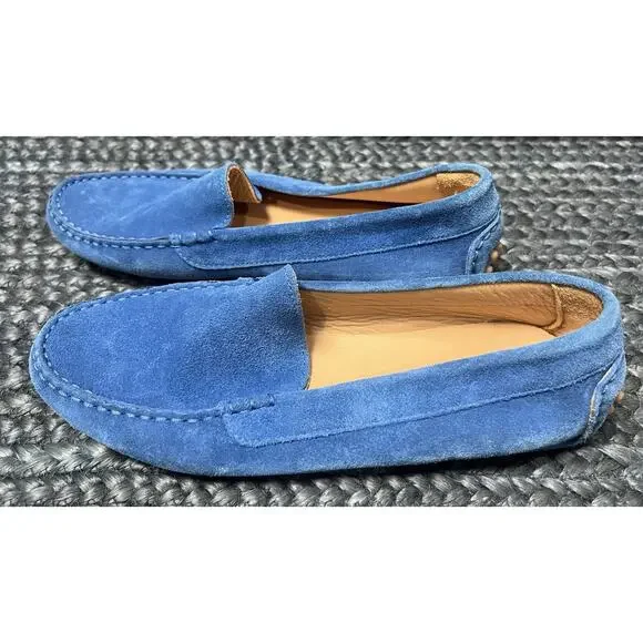 M Gemi The Felize Suede Moccasin Leather Loafers Driving Shoes Blue 39 - Picture 2 of 9